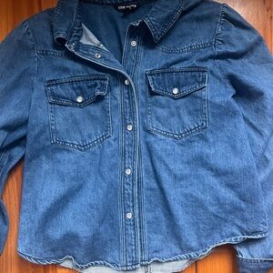 Steve Madden Blue Denim Button Down Shirt